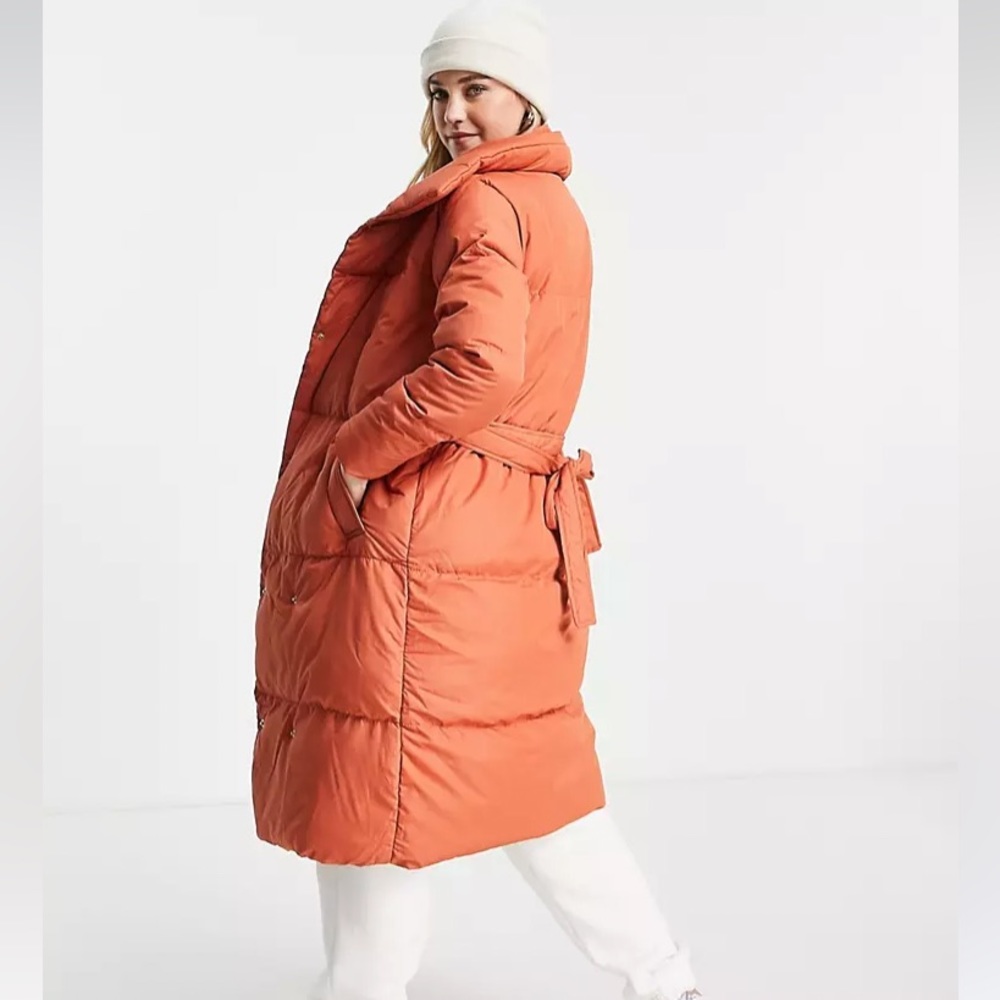NWT • ASOS Threadbare • NEW Longline Puffer Coat Belt Maxi Coat - Picture 5 of 16